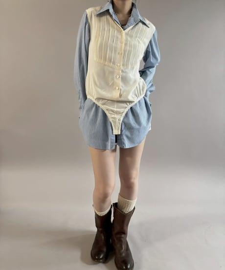 【USED】 DKNY Silk Design Leotard Top / 260307-014
