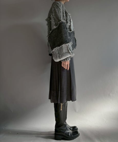 【RE;CIRCLE】 RE Aran Knit Patchwork Pullover Top / 251218-004