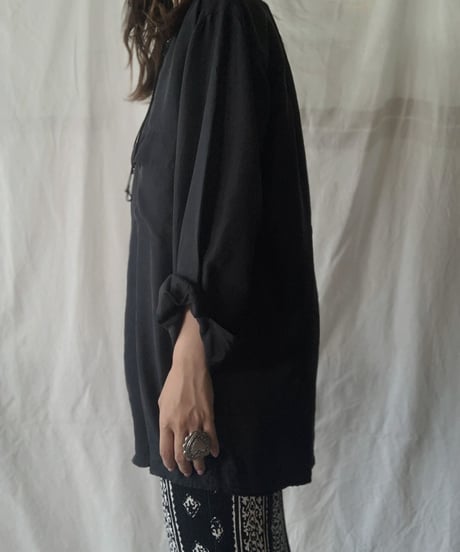【RE;CIRCLE】 RE Lace Up Silk Pull Over Shirt① /210613-005