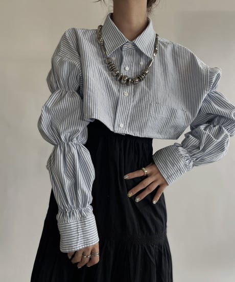【RE;CIRCLE】 RE Short Striped Shirt / 220609-007
