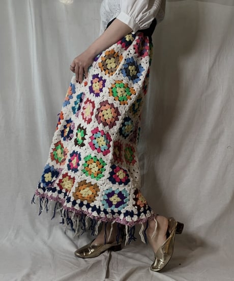 【USED】　Granny Knit Long Skirt③/210404-011