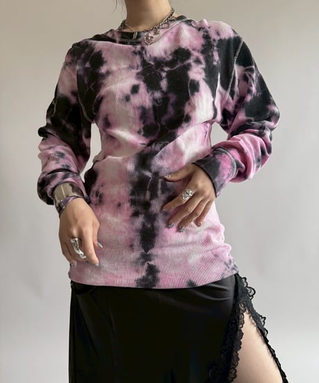 【USED】 Overdye Hanes Waffle L/S Top /250412-033