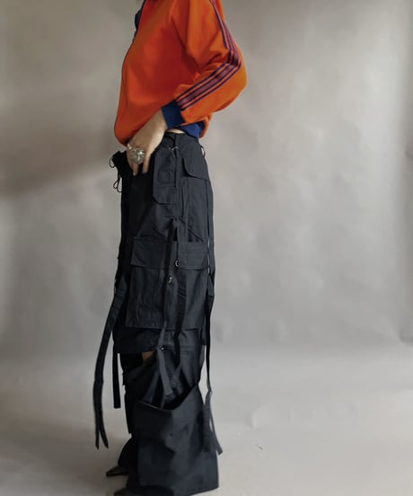 【USED】 Poly Zip-up Line Top Orange / 230128-024