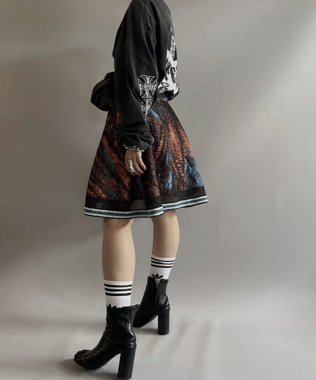 【USED】 Patterned Lame Skirt / 230923-025