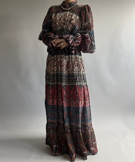 【RE;CIRCLE】 RE Indian Cotton Balloon Sleeved One-piece / 240912-004