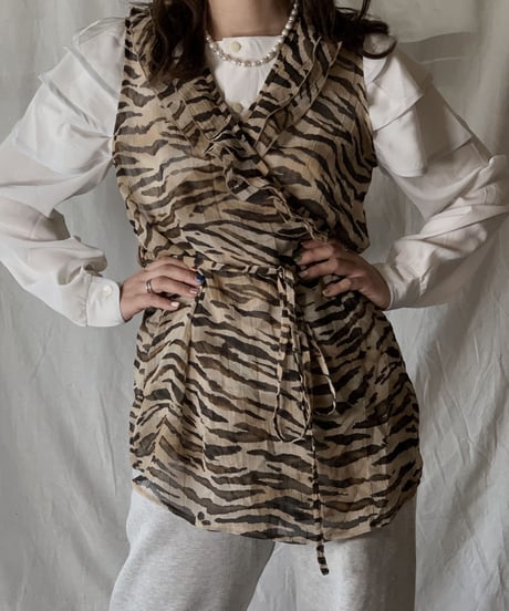 【USED】 Zebra Patterned See-through Top/210421-029