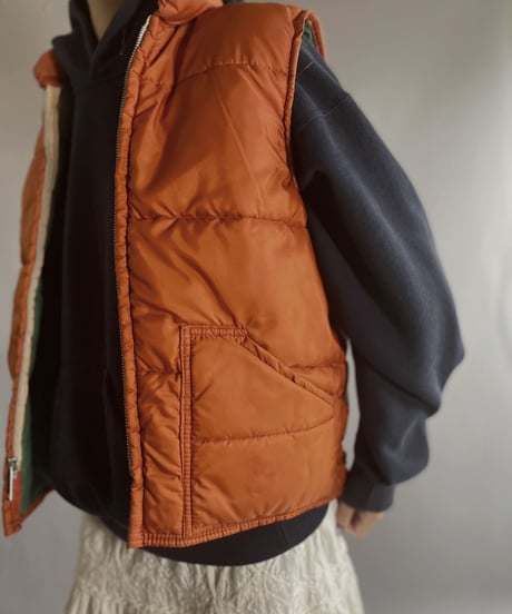 【USED】 A&M INDUSTRIES Down Vest Orange / 221224-026
