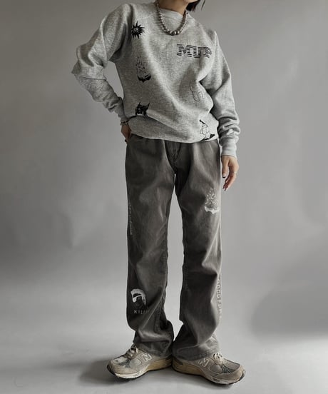 【Mashup Products】 Silk Screen Made in USA I.C.U L/S Sweat top /  240217-018