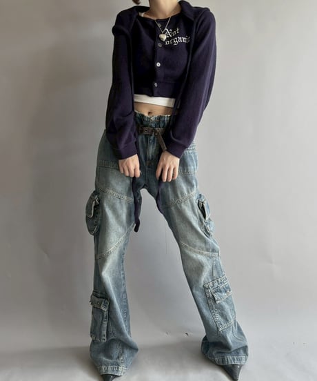 【RE;CIRCLE】 RE Hooded Acrylic Short Cardigan / 251016-002
