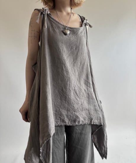 【USED】 MADE IN ITALY 100% LINEN N/S One-Piece / 250816-013