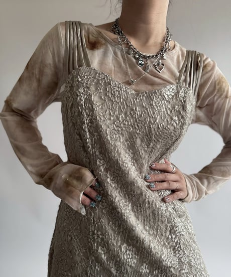 【USED】 Lace Pattern Camisole Long One-Piece  /250412-015