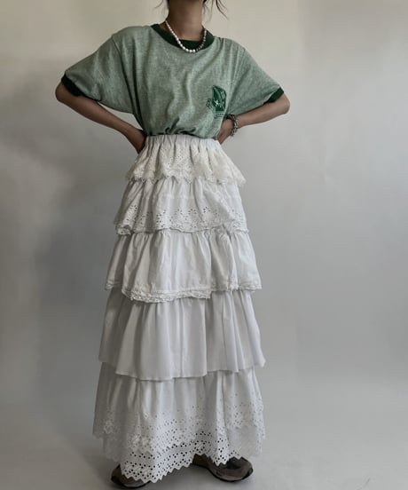 【RE;CIRCLE】 RE Tiered skirt / 220716-009