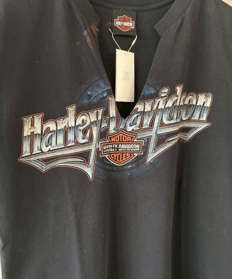 【USED】 Made In USA HARLEY-DAVIDSON Cut Off N/S Tee / 260418-029