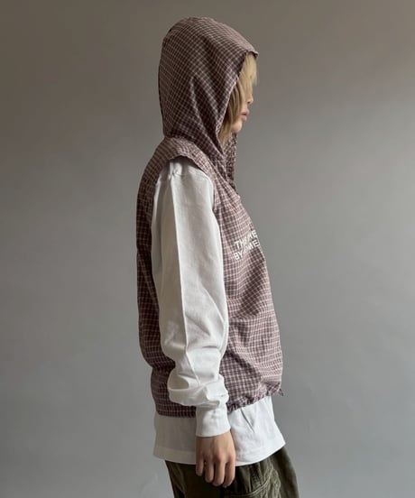 【RE;CIRCLE】 Stencil N/S Hooded Check Shirt  /  250911-002