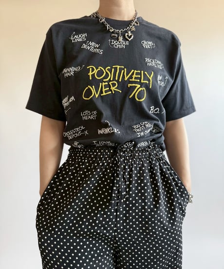 【USED】  Made in USA 89's Hanes Positive Word  T-Shirt/250510-045