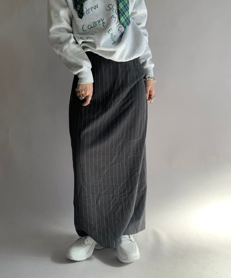 【USED】 Stripe Patterned Long Skirt/ 241124-028