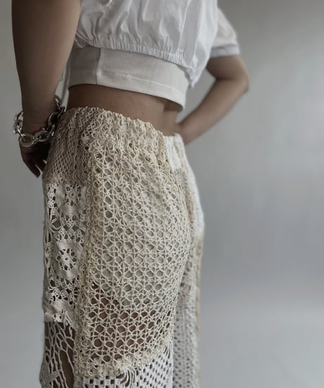 【RE;CIRCLE】 RE Crochet Patchwork Pants / 220728-025