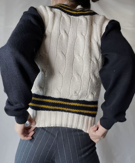 【USED】  Cable Knit Vest/220127-018