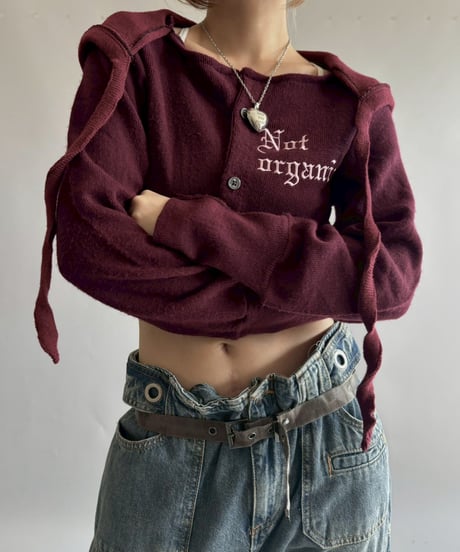 【RE;CIRCLE】 RE Hooded Acrylic Short Cardigan / 251016-001
