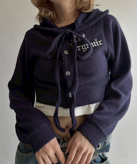 【RE;CIRCLE】 RE Hooded Acrylic Short Cardigan / 251016-002