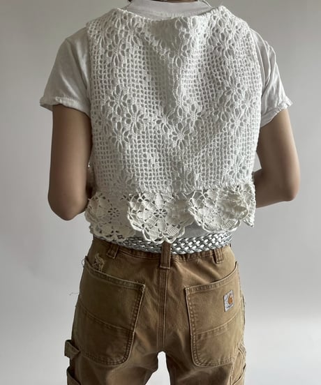 【RE;CIRCLE】RE Crochet Short Vest / 250515-004