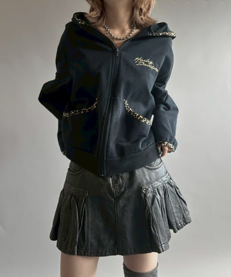 【USED】 HARLEY DAVIDSON Zebra Piping Zip Parka / 251004-008