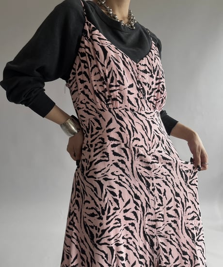 【USED】 AFRM Zebra Patterned Camisole Long One-Piece  /240928-008