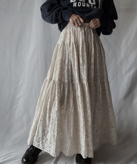 【USED】 Lace Long Skirt/211028-013