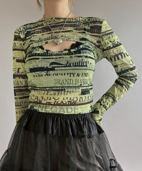 【USED】 Sheer Layered Design Top / 251227-002