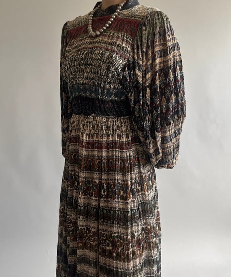 【RE;CIRCLE】 RE Indian Cotton Balloon Sleeved One-piece / 240912-001
