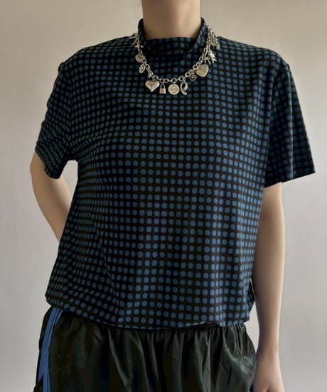 【USED】 Dot Pattern Mock Neck Top / 260404-006