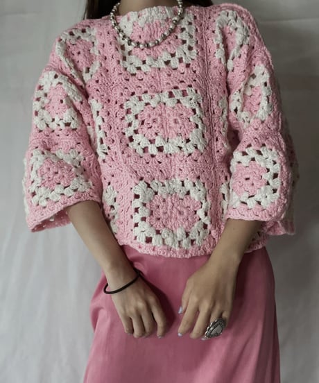 【RE;CIRCLE】 RE Granny Knit Top①/211014-001