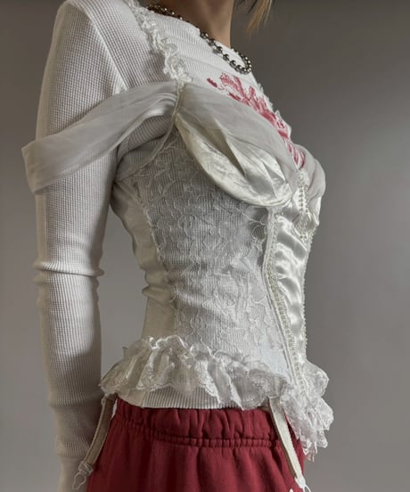 【USED】 Made in USA Lace Pattern Camisole Top/ 260207-001