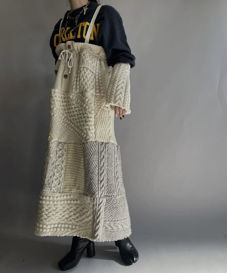 【RE;CIRCLE】 RE Alan Knit Patchwork Jump Skirt / 221124-030