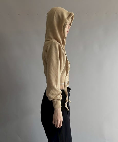 【RE;CIRCLE】 RE Hooded Acrylic Short Cardigan / 251016-008