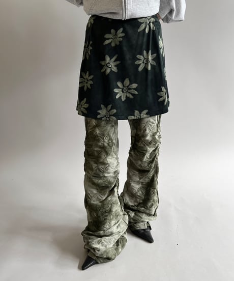 【USED】 Flower Pattern Mini Skirt/ 250419-028