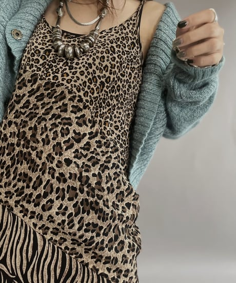 【USED】  Bila Animal Print Rayon Camisole One-piece / 221015-026