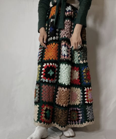【RE;CIRCLE】 RE Granny Knit Long Skirt④/211014-024