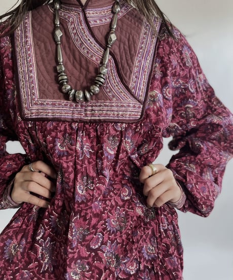 【売約済】 Indian Long Sleeves One-piece / 220514-028