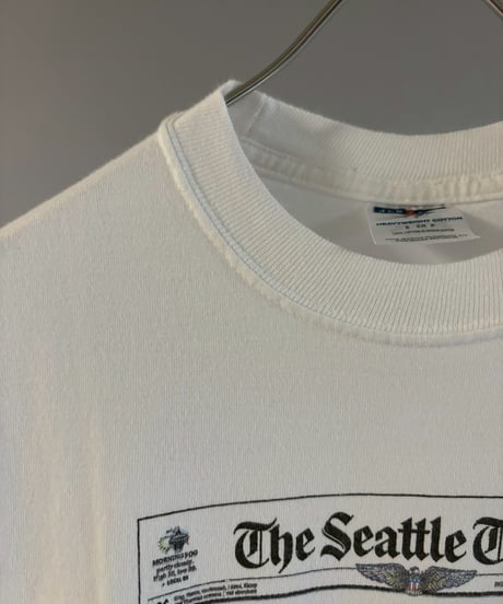 【USED】 06's JERZEES American Football Newspaper T-Shirt / 260607-016