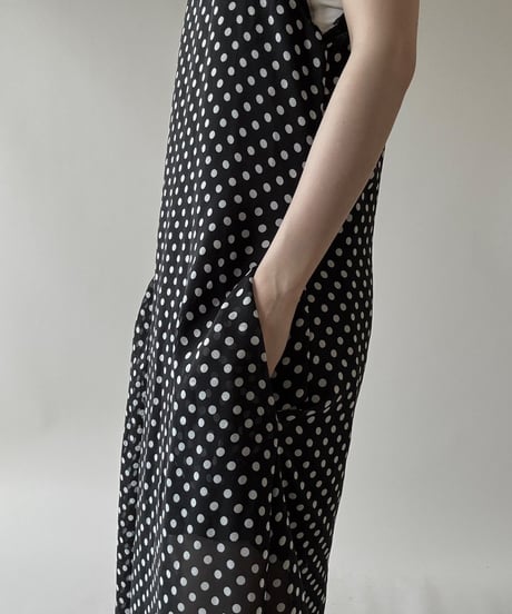 【USED】 Dot Pattern Camisole Long One-Piece  / 250628-008