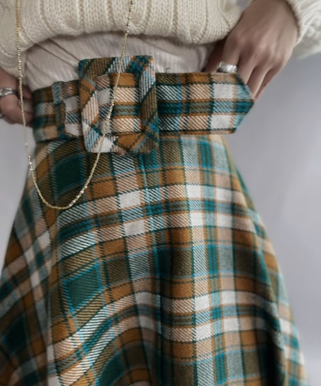 【USED】  Checked Long Skirt / 221105-023