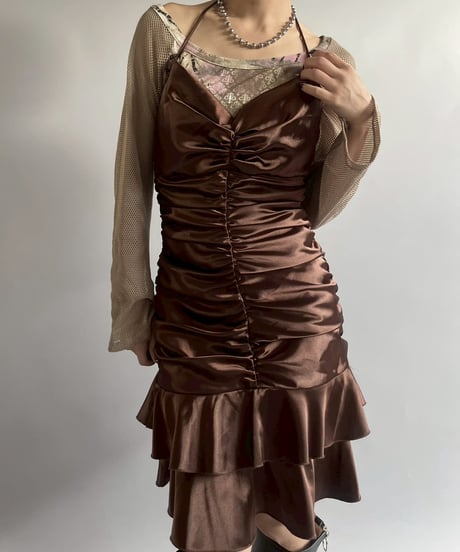 【USED】 Shiny Gather Camisole One-Piece  /251012-002