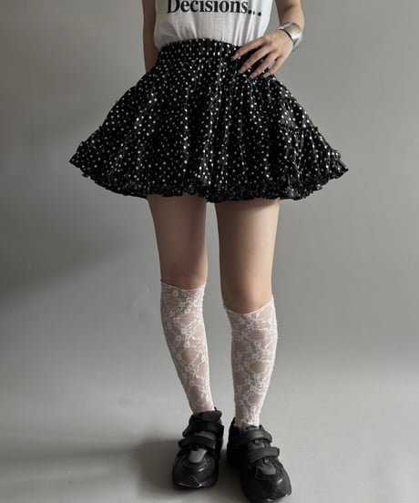 【USED】 Pplkadot volume frill tiered mini skirt / 250913-006