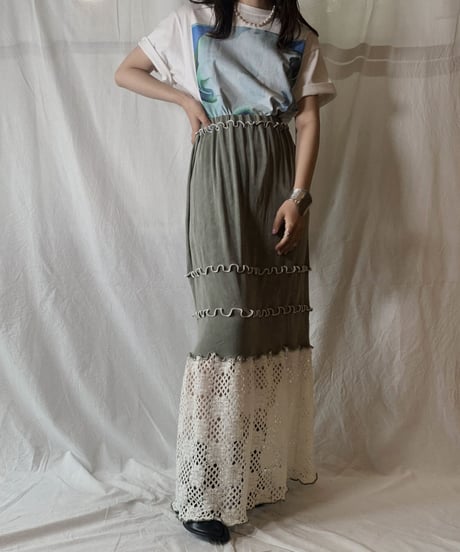 【USED】S/S T-shirt Flower②/210604-026