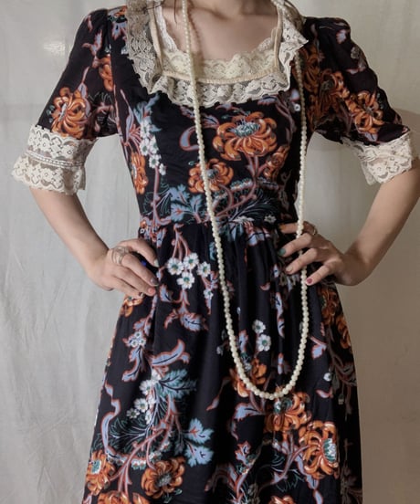 【USED】 EURO Poly Flower Patterned S/S Dress/210714-035