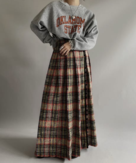 【USED 】 Tartan Check Wrap Long Skirt/ 231202-008
