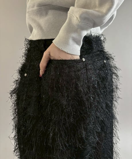 【USED】 STUDIO XTC Sheer Fringe Design Lame Pants / 260104-015