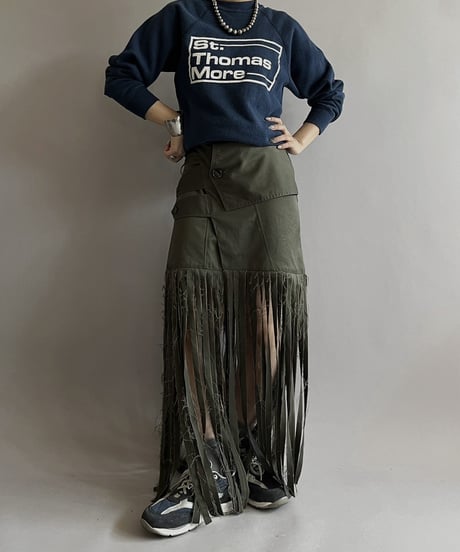 【RE;CIRCLE】 RE Trench Fringe Skirt KHAKI / 240407-031
