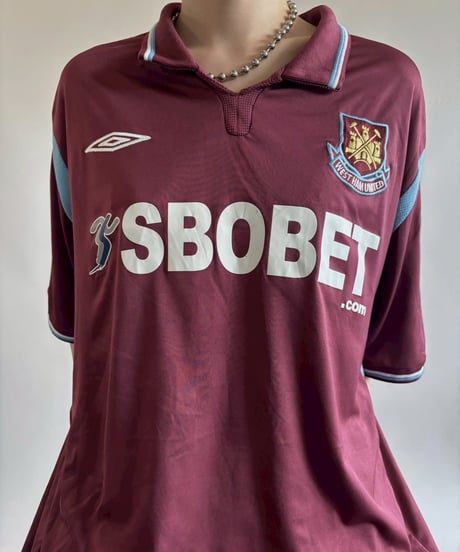 【USED】 09~10's UMBRO West Ham Soccer Shirt / 250717-017